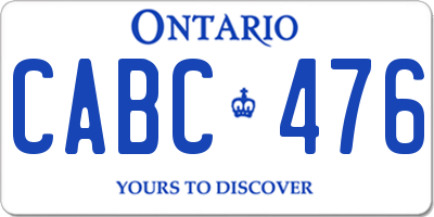 ON license plate CABC476