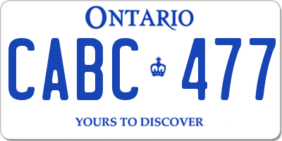 ON license plate CABC477