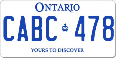 ON license plate CABC478