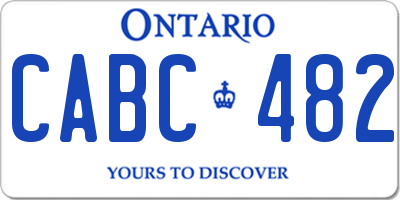 ON license plate CABC482