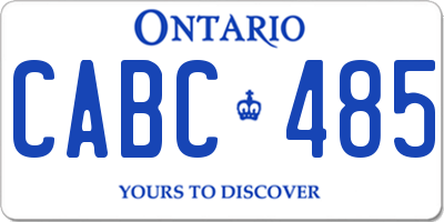 ON license plate CABC485