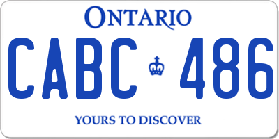 ON license plate CABC486