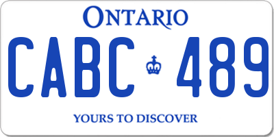 ON license plate CABC489