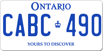 ON license plate CABC490