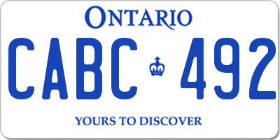 ON license plate CABC492