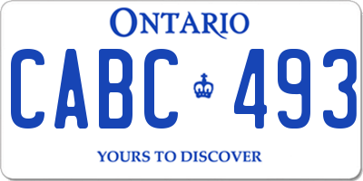 ON license plate CABC493