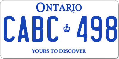 ON license plate CABC498