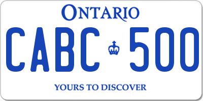 ON license plate CABC500