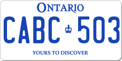 ON license plate CABC503