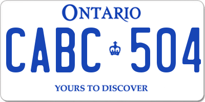 ON license plate CABC504