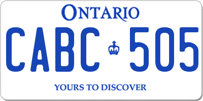 ON license plate CABC505