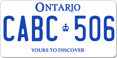 ON license plate CABC506