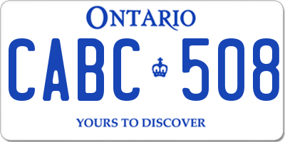 ON license plate CABC508