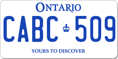 ON license plate CABC509