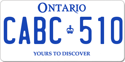 ON license plate CABC510