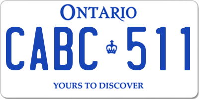 ON license plate CABC511