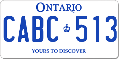 ON license plate CABC513