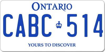 ON license plate CABC514