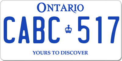 ON license plate CABC517