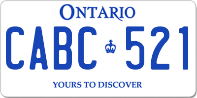 ON license plate CABC521