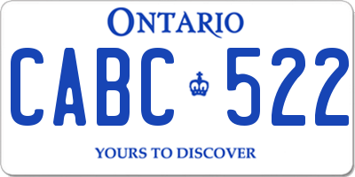 ON license plate CABC522