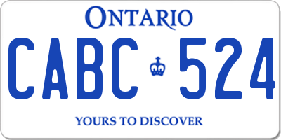 ON license plate CABC524