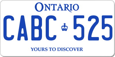 ON license plate CABC525