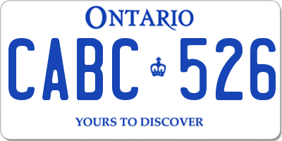 ON license plate CABC526