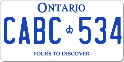 ON license plate CABC534