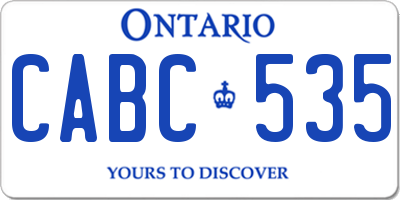 ON license plate CABC535