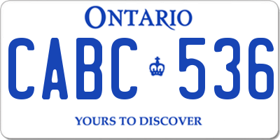 ON license plate CABC536