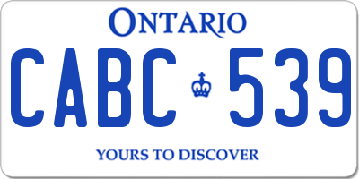 ON license plate CABC539