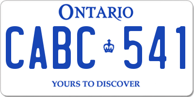 ON license plate CABC541