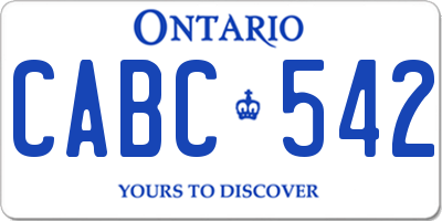 ON license plate CABC542