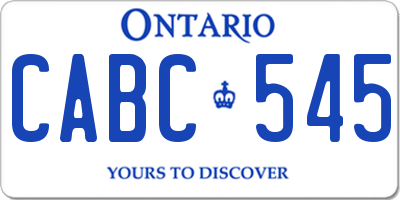 ON license plate CABC545