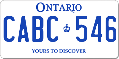 ON license plate CABC546