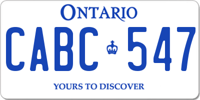 ON license plate CABC547