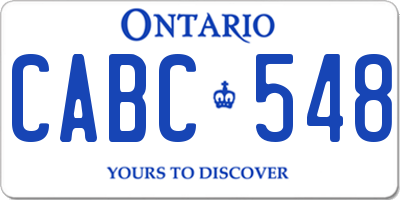 ON license plate CABC548