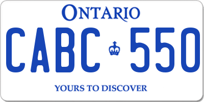 ON license plate CABC550