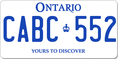 ON license plate CABC552