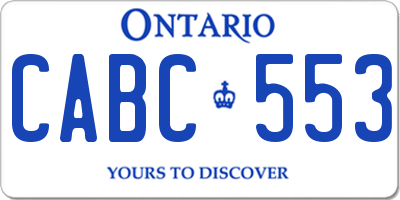 ON license plate CABC553