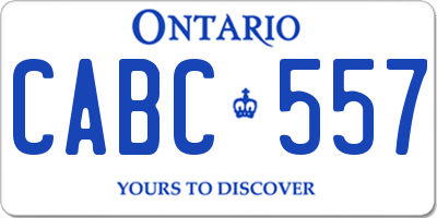 ON license plate CABC557