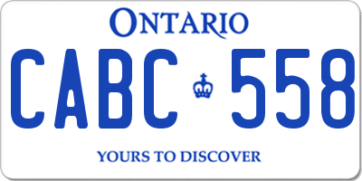 ON license plate CABC558