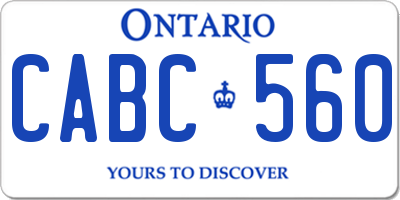 ON license plate CABC560