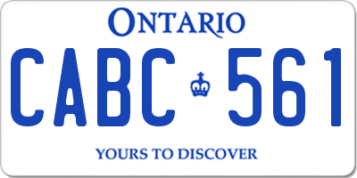 ON license plate CABC561