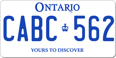 ON license plate CABC562