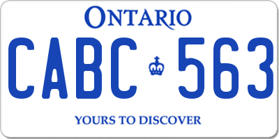 ON license plate CABC563