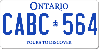 ON license plate CABC564