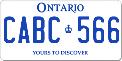 ON license plate CABC566