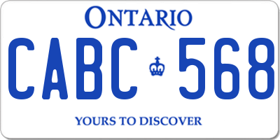 ON license plate CABC568